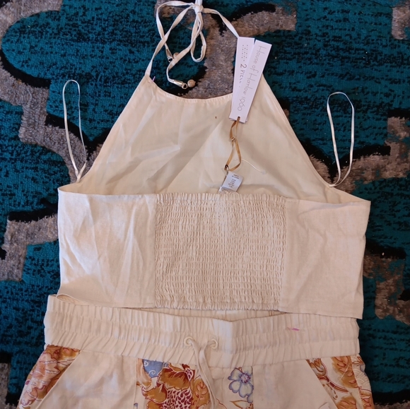 House of Harlow 1960 Set Of 2 Piece  Floral Multicolor Sz Large Linen Blend NWT - Picture 6 of 9